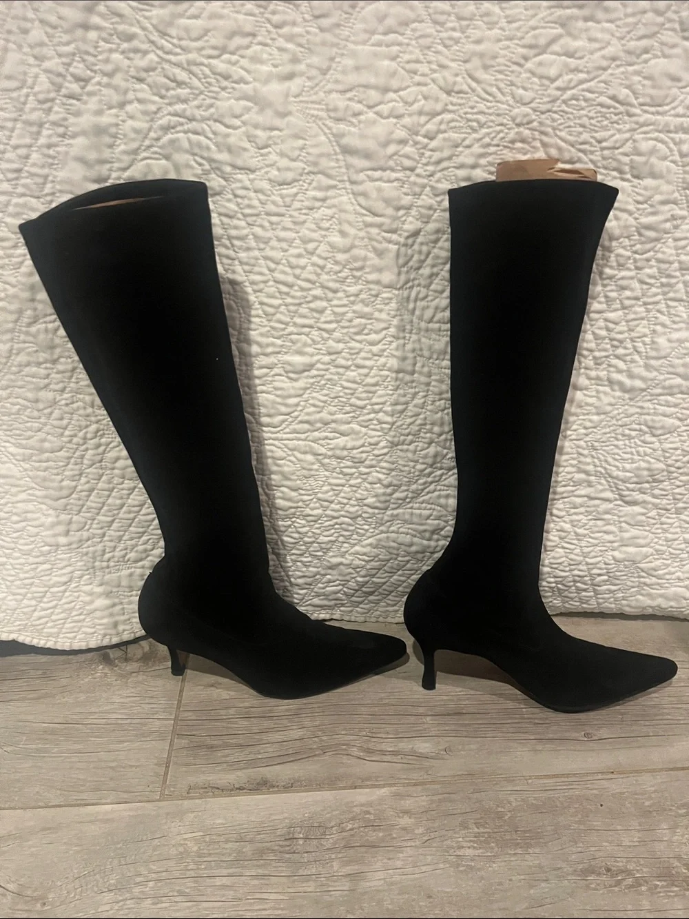 Black Over-the-Knee Pointed-Toe Boots